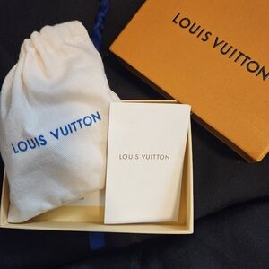 Louis Vuitton Black Leather Bracelet in Yellow Box
